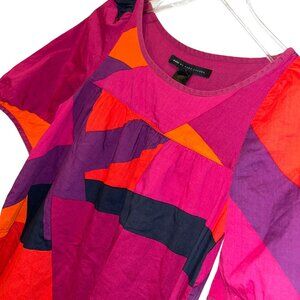 marc jacobs purple orange fuschia color block shift dress 0